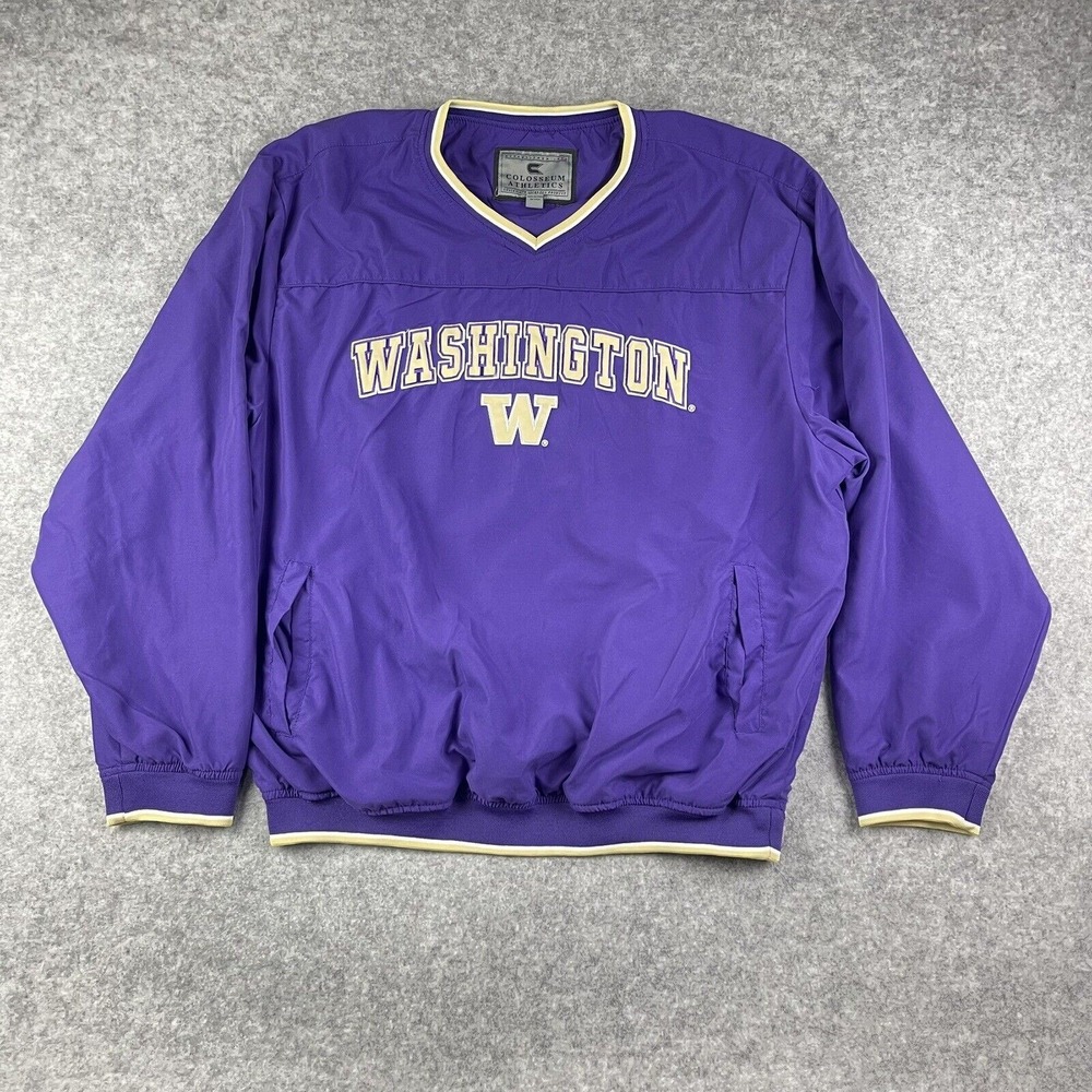 Washington Huskies Sweater Mens XL Purple Logo Pullover V Neck College NCAA